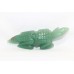 Reptile Lizard Crocodile Natural Green Indian Jade Stone Hand Carved Decor B225